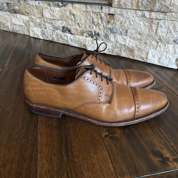 Allen Edmonds Clifton Oxford Brogue Cap-Toe Men Shoes Leather Honey Brown 12-D main image 4